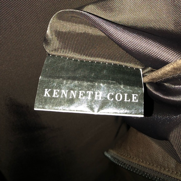 Used Men’s Kenneth Cole Reaction Leather Jacket Size XL Brown 8B1541 Goat Crunch - Picture 5 of 7